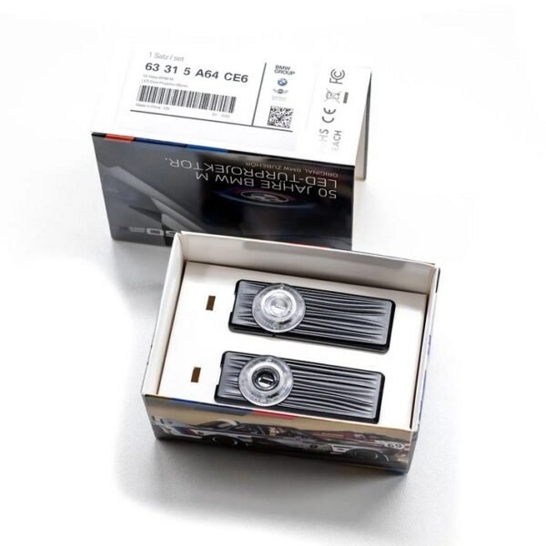 Genuine BMW 50th Year Anniversary LED door projectors - Diameter 68mm - 63315A64CE6