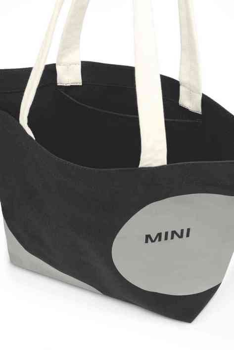 MINI Bag Shopper Car Face Detail Print - Black and Grey and White - 80225B320D0