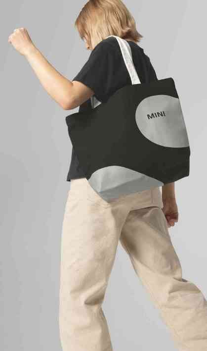 MINI Bag Shopper Car Face Detail Print - Black and Grey and White - 80225B320D0