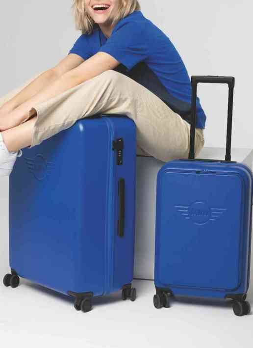 MINI Suitcase Cabin Trolley Spinner Wing Logo Debossed Hard Case - Blazing Blue - 80225B320D9