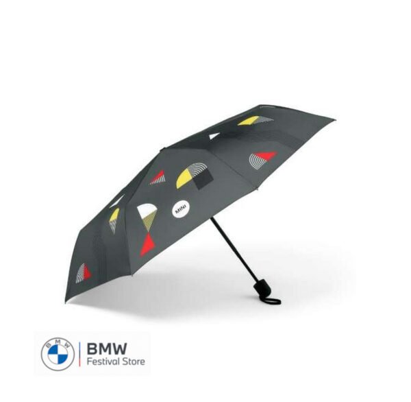 MINI Umbrella Foldable Graphics - Black and Grey - 80235A51699