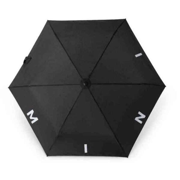 MINI Umbrella Wordmark Foldable Black Push Button Windproof - 80235B54F39