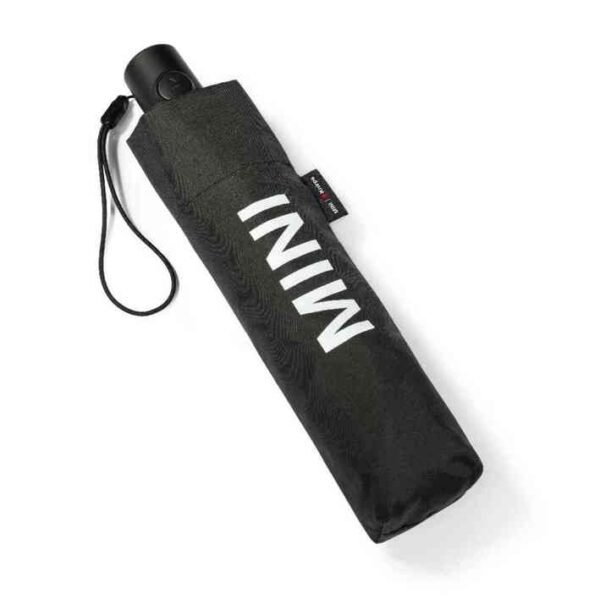 MINI Umbrella Wordmark Foldable Black Push Button Windproof - 80235B54F39