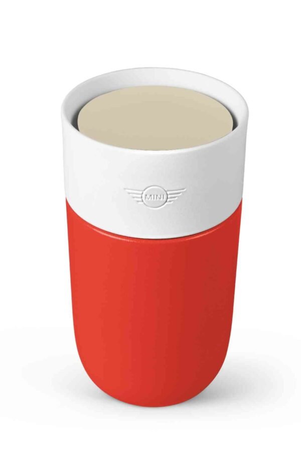 MINI Colour Block Travel Mug 300ml - Red and White - 80285B32107