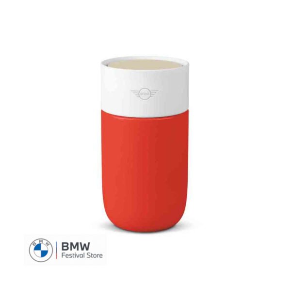 MINI Colour Block Travel Mug 300ml - Red and White - 80285B32107