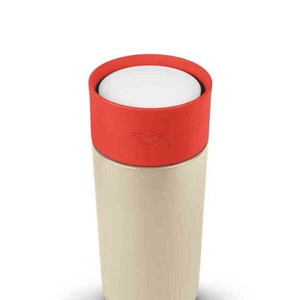 MINI Colour Block Travel Mug 500ml - Vibrant Silver / Rebel Red and White - 80285B32110