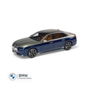 BMW Miniature i7 G70 Model Car 1:18 - Oxide Grey Blue
