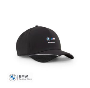 BMW Cap Genuine M Motorsport Baseball Cap Black Hat Adjustable Panel - 80165B5D0E6