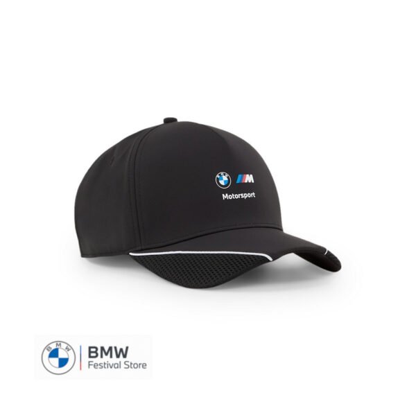 BMW Cap Genuine M Motorsport Baseball Cap Black Hat Adjustable Panel - 80165B5D0E6